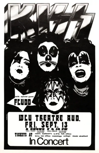 KISS 1974 First-Album-Tour Concert Poster from Ontario, Canada