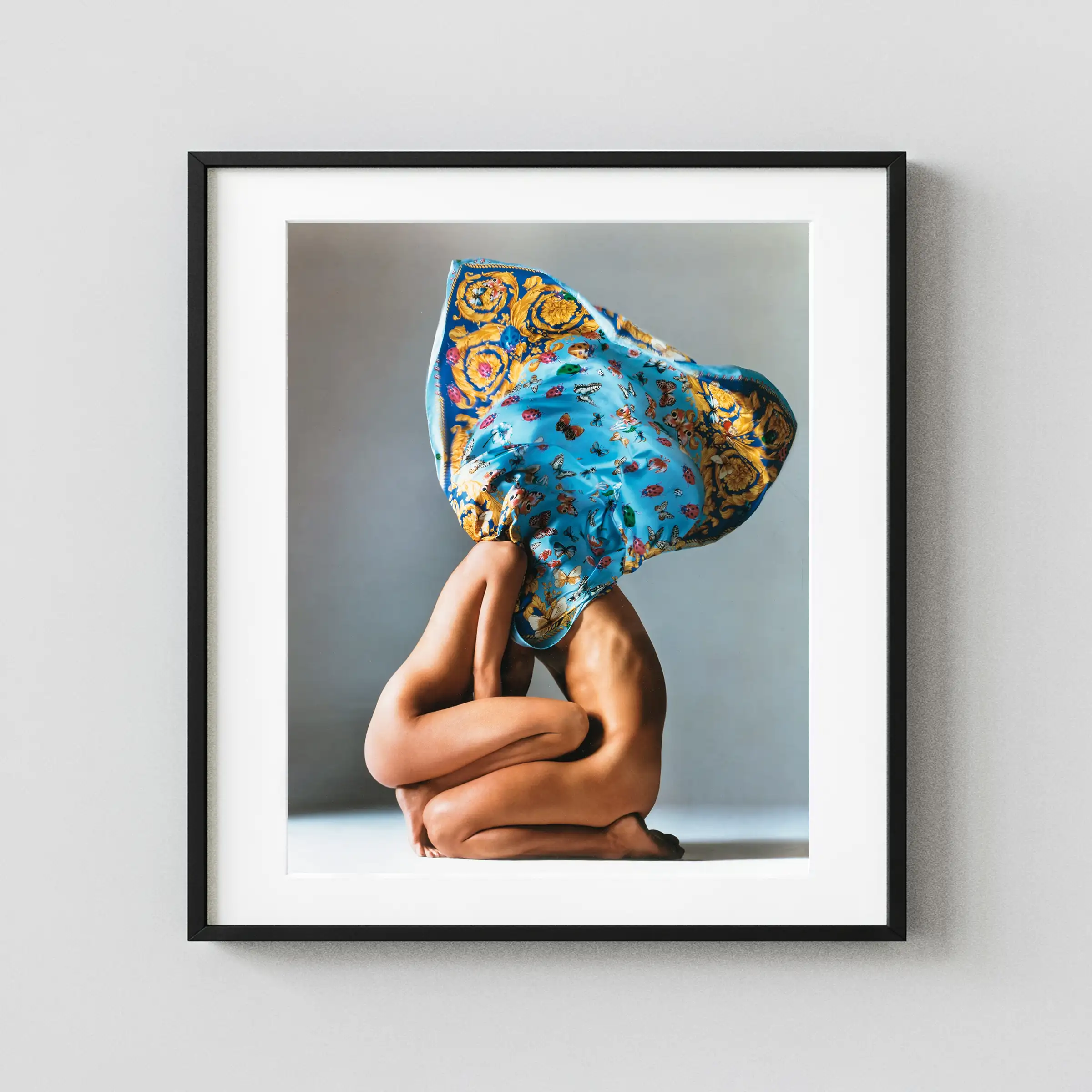 Kara Young and Reinaldo Versace Fashion Study 1995 Nude displayed as a framed wall mockup