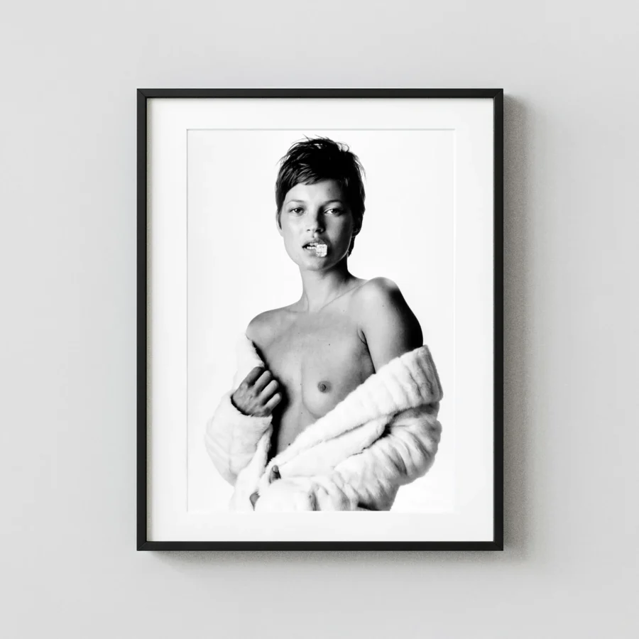 Kate Moss 2007 Nude displayed as a framed wall mockup