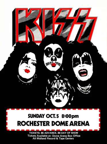 Kiss 1975 Rochester, NY "Alive!" Tour Concert Poster