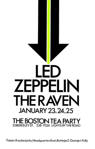 Led Zeppelin 1969 First-Tour Boston Tea Party Concert Poster