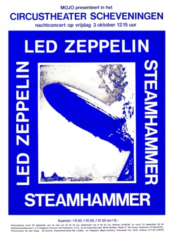 Led Zeppelin 1969 the Hague, Netherlands Large Concert Poster