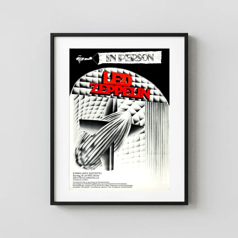Led Zeppelin 1970 Berlin, Germany Second-Album-Tour Concert Poster