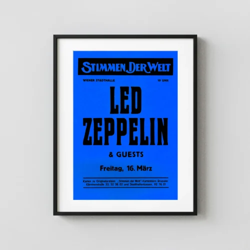 Led Zeppelin 1973 Vienna, Austria Concert Poster