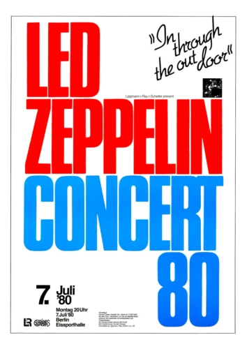 Led Zeppelin 1980 Berlin, Germany Last-Show-Ever Concert Poster