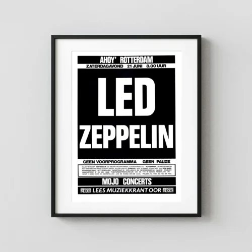 Led Zeppelin 1980 Rotterdam, Netherlands Large Concert Poster