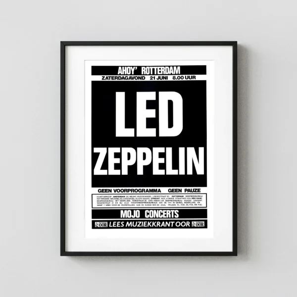 Led Zeppelin 1980 Rotterdam, Netherlands Large Concert Poster