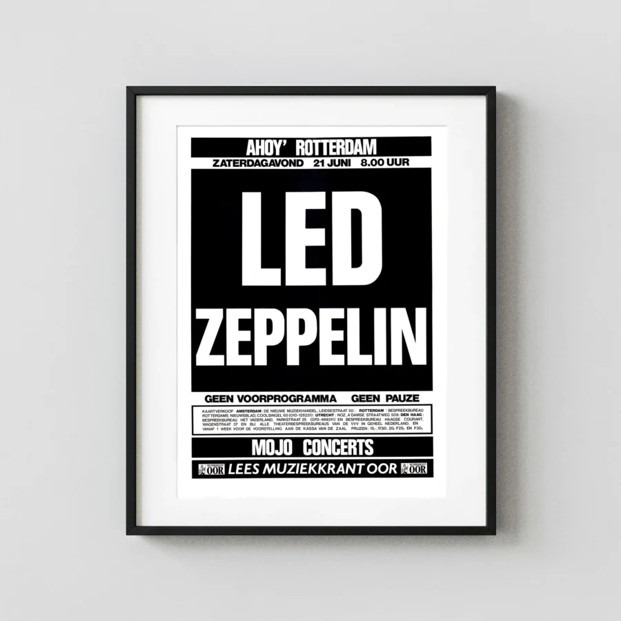 Led Zeppelin 1980 Rotterdam, Netherlands Large Concert Poster
