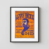 Lenny Bruce, Frank Zappa 1966 Fillmore Concert Poster