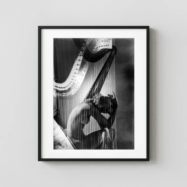 Lisa Fonssagrives-Penn with Harp, Paris 1939 Nude Photography Print