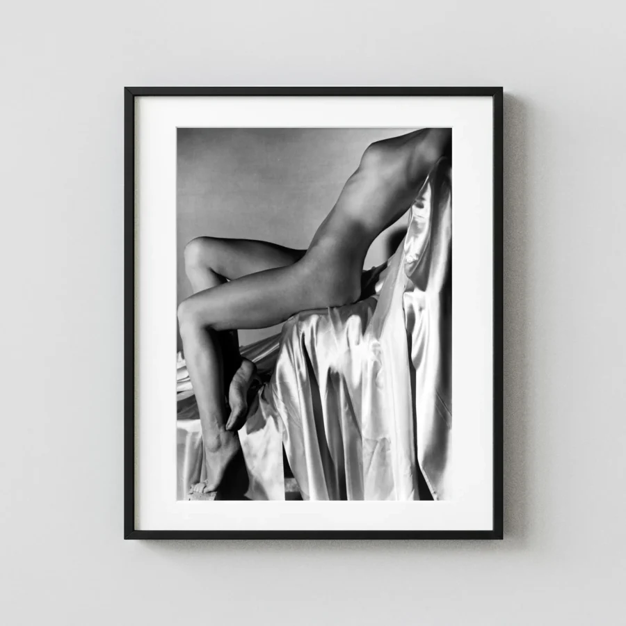 Lisa On Silk New York 1940 Nude displayed as a framed wall mockup