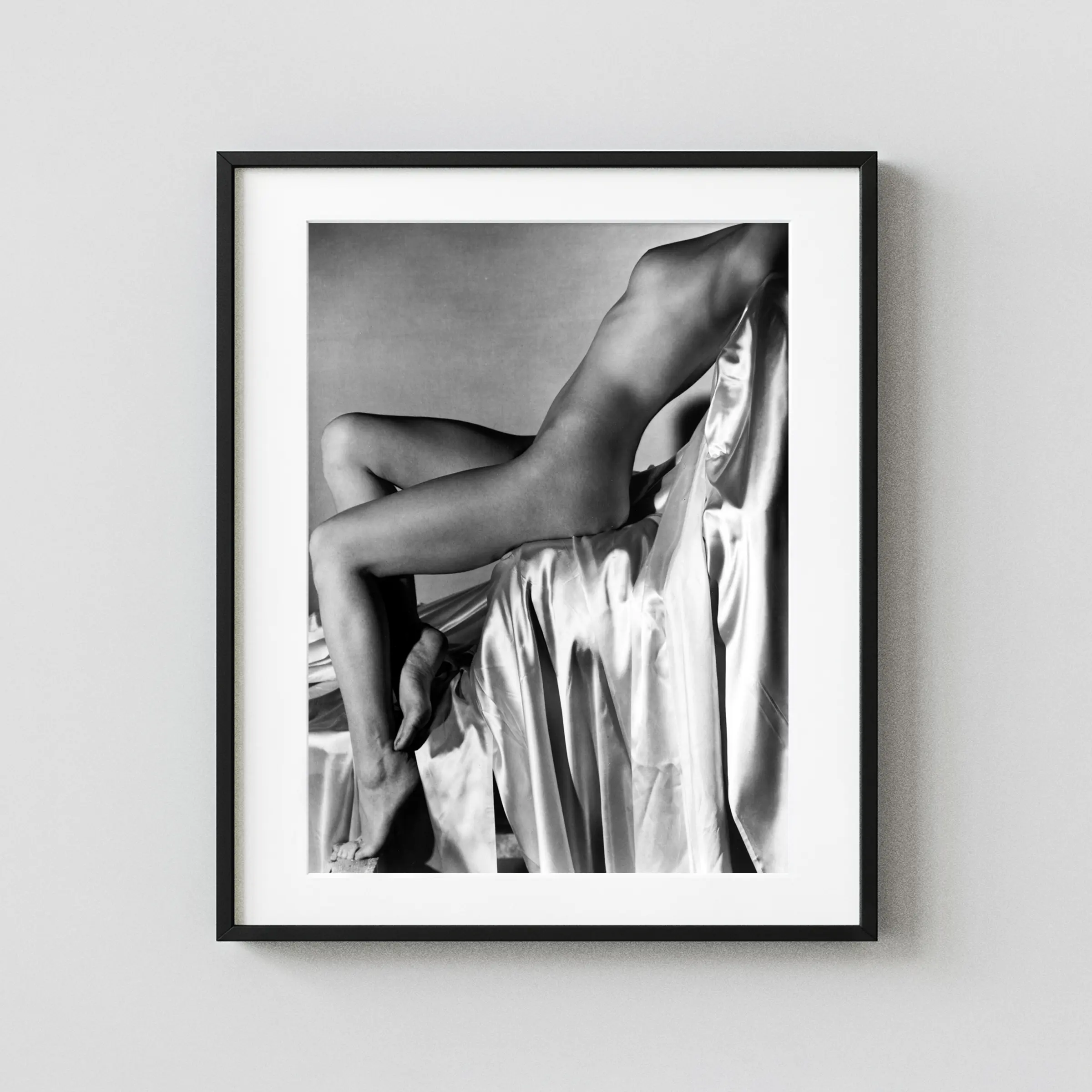 Lisa On Silk New York 1940 Nude displayed as a framed wall mockup