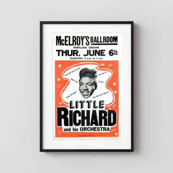 Little Richard 1957 Portland, Oregon Day-Glo Concert Poster