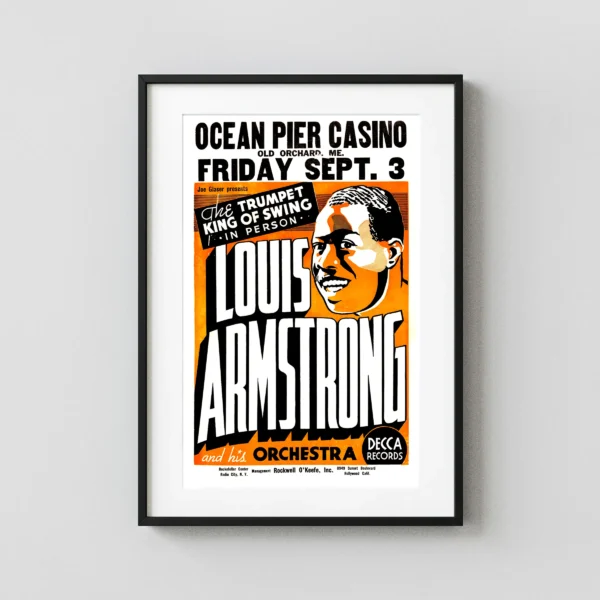 Louis Armstrong 1937 Old Orchard Beach, Maine Concert Poster