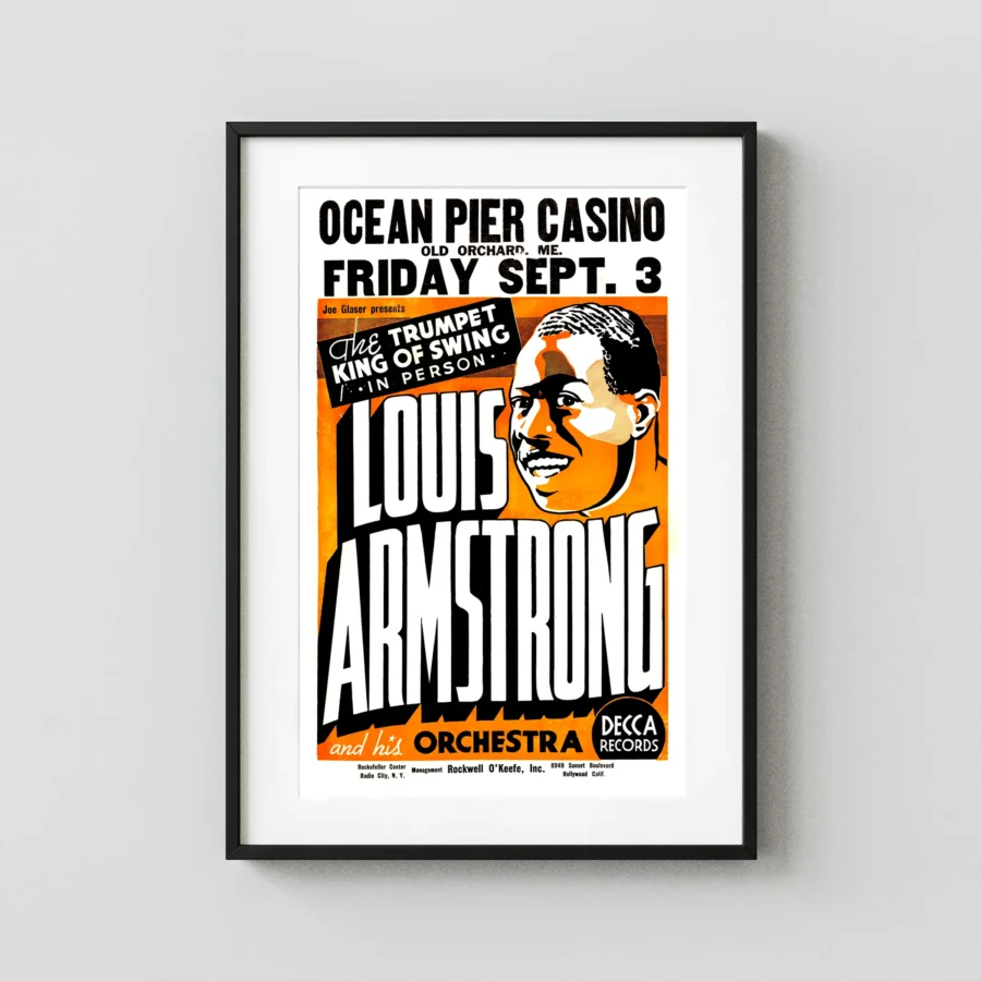Louis Armstrong 1937 Old Orchard Beach, Maine Concert Poster