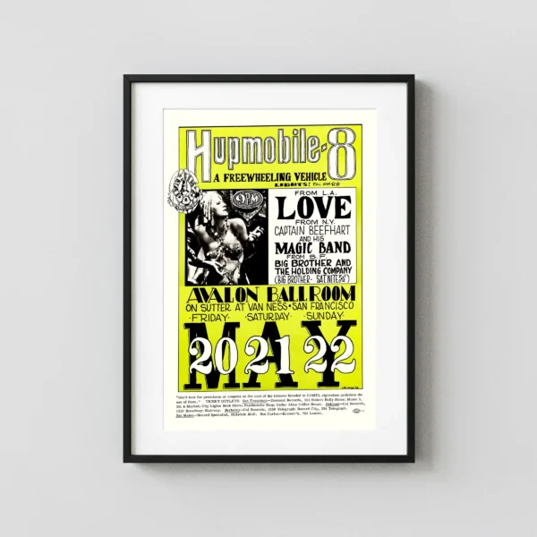 Love, Captain Beefheart, BBHC 1966 "Hupmobile-8" Avalon Concert Poster