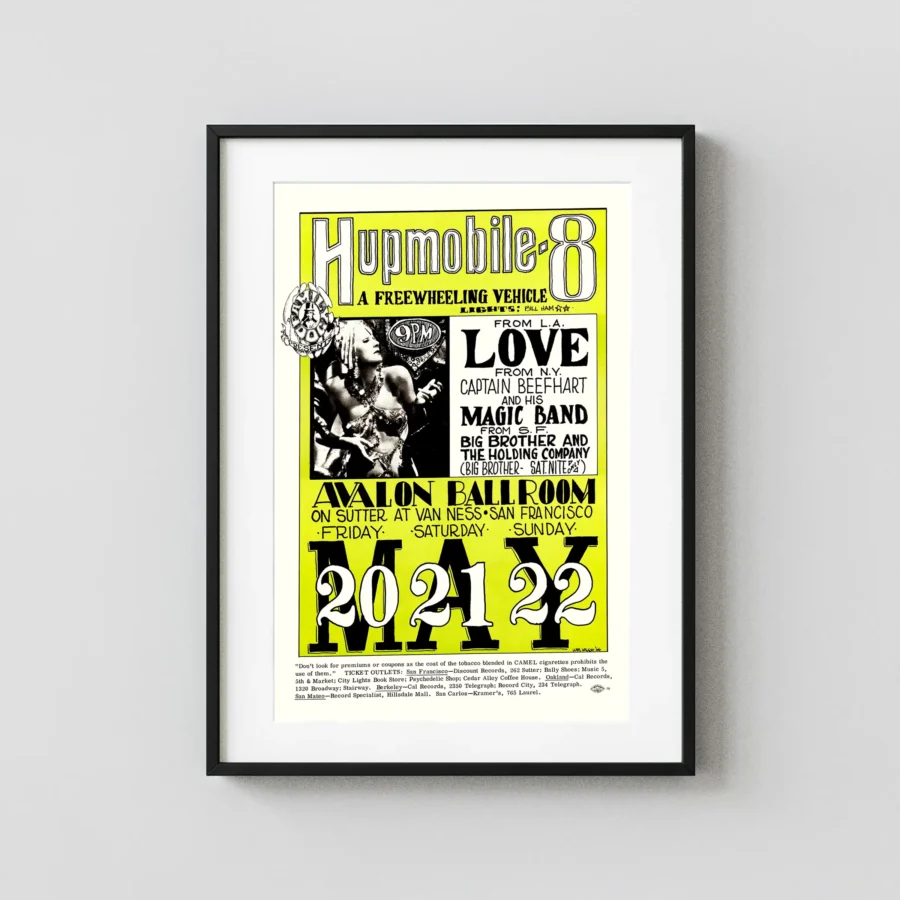 Love, Captain Beefheart, BBHC 1966 "Hupmobile-8" Avalon Concert Poster