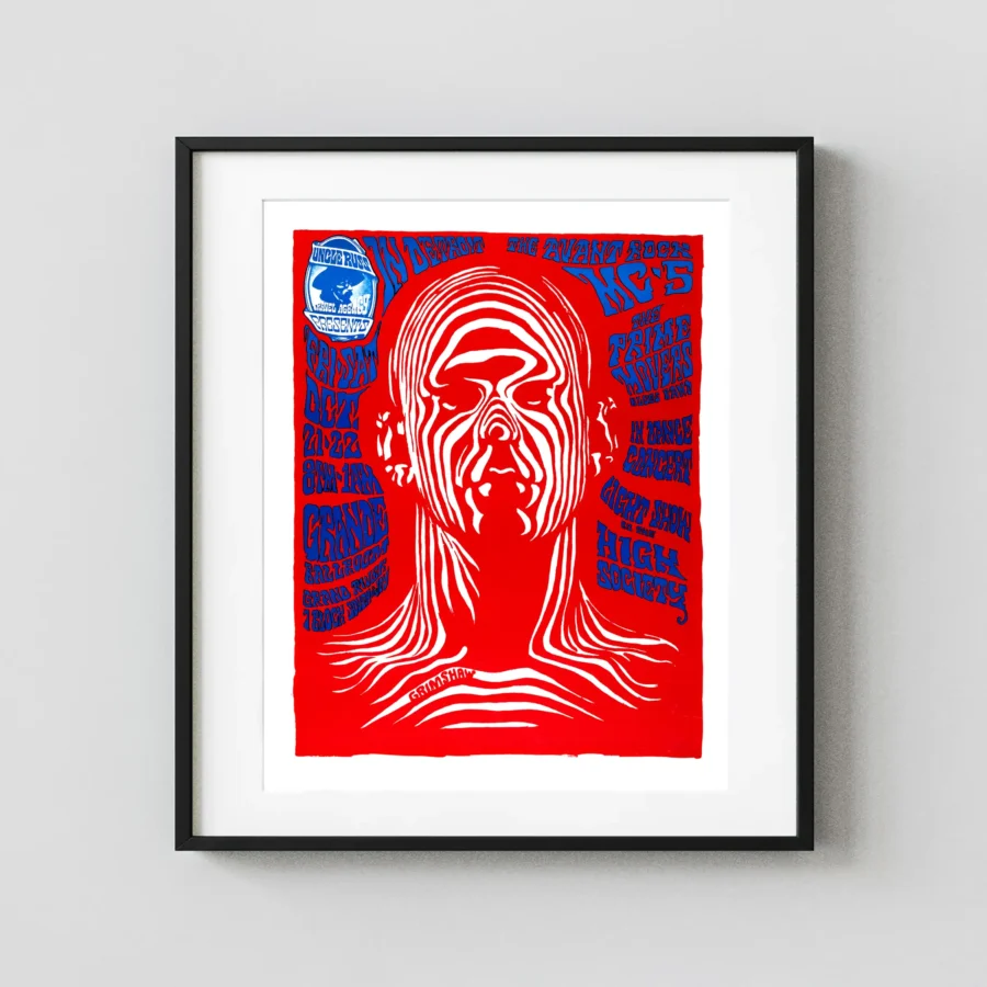 MC5 1966 Grande Ballroom, Detroit "Zebra Man" Concert Poster