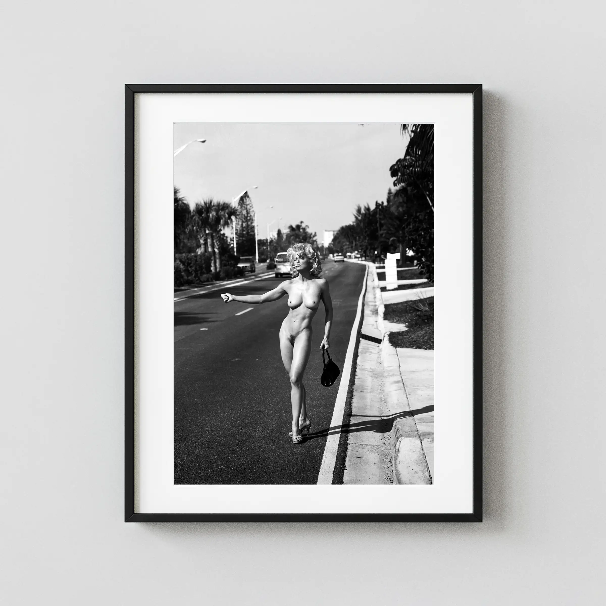 Madonna Hitching 1992 Nude displayed as a framed wall mockup