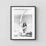Margritte Ramme with Elephant Tusk, Montauk 1976 Nude Photography Print