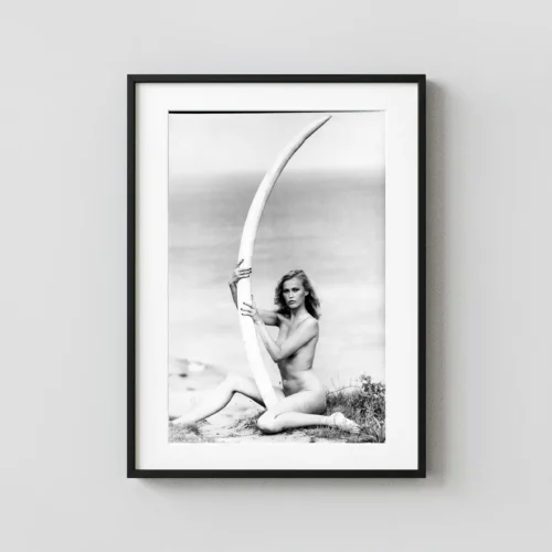 Margritte Ramme with Elephant Tusk, Montauk 1976 Nude Photography Print