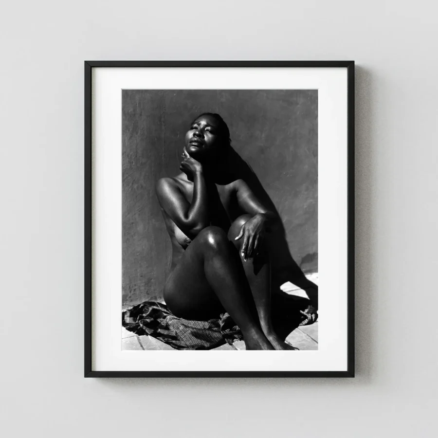 Maudelle Bass Seated Portrait 1930 Nude displayed as a framed wall mockup