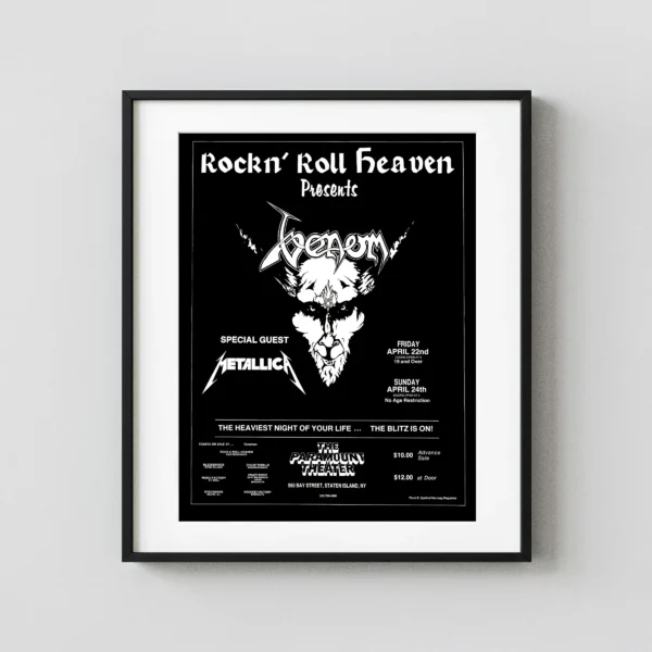Metallica 1983 Staten Island, NY Concert Poster