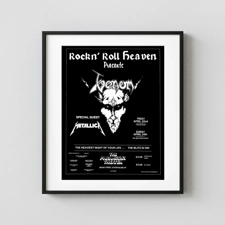 Metallica 1983 Staten Island, NY Concert Poster