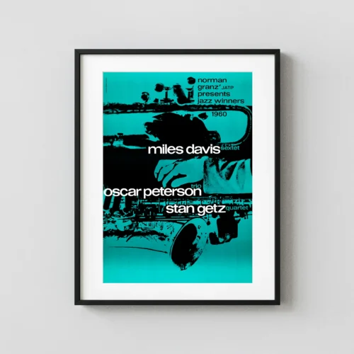 Miles Davis, Oscar Peterson 1960 German Tour-Blank Concert Poster