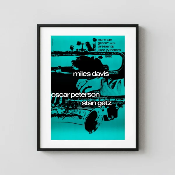 Miles Davis, Oscar Peterson 1960 German Tour-Blank Concert Poster
