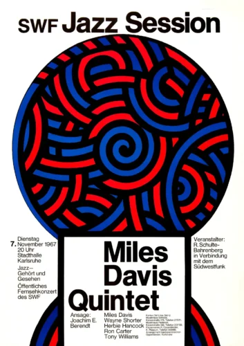 Miles Davis Quintet 1967 German Concert Poster