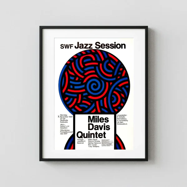 Miles Davis Quintet 1967 German Concert Poster