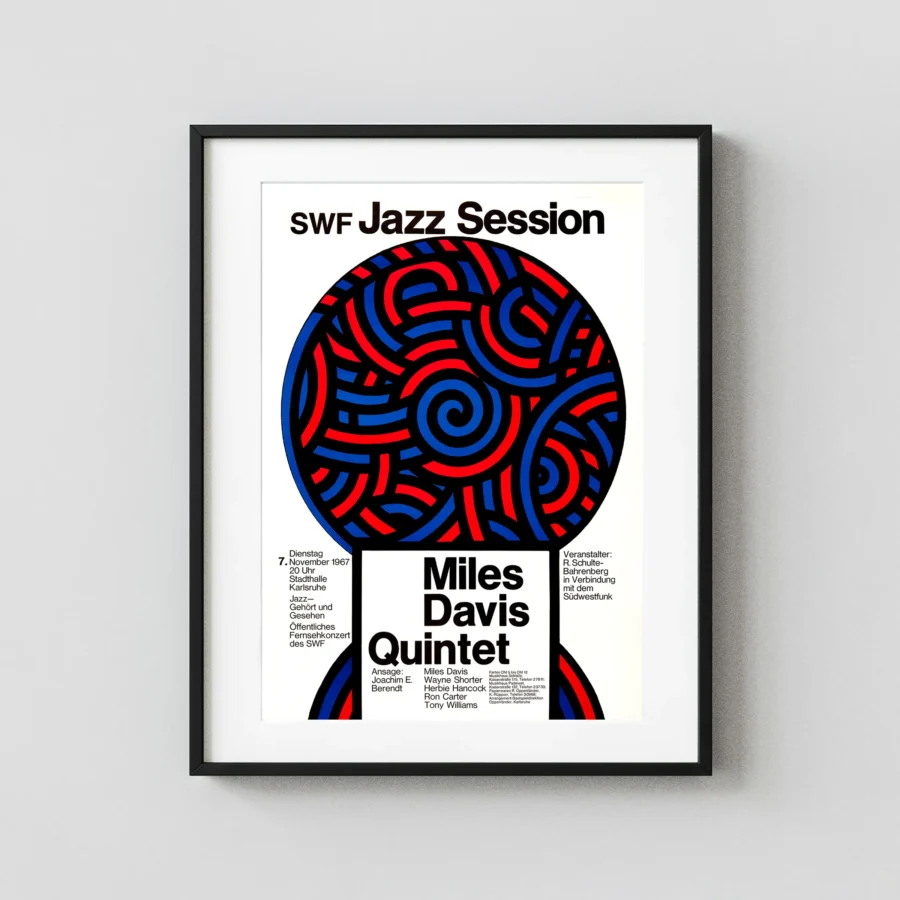 Miles Davis Quintet 1967 German Concert Poster