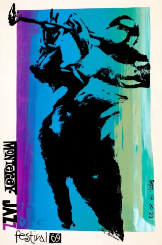 Monterey Jazz Festival 1969 with Miles Davis, Sarah Vaughan, Sly Concert Poster