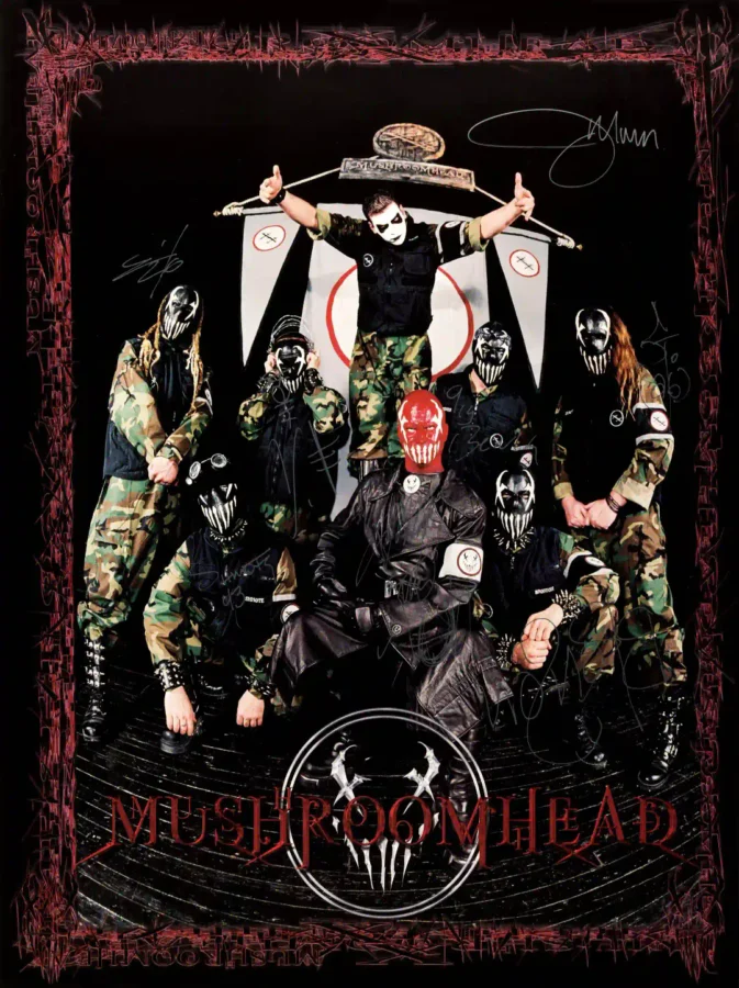 Mushroomhead Promo Poster featuring black, charcoal, and white vertical artwork.