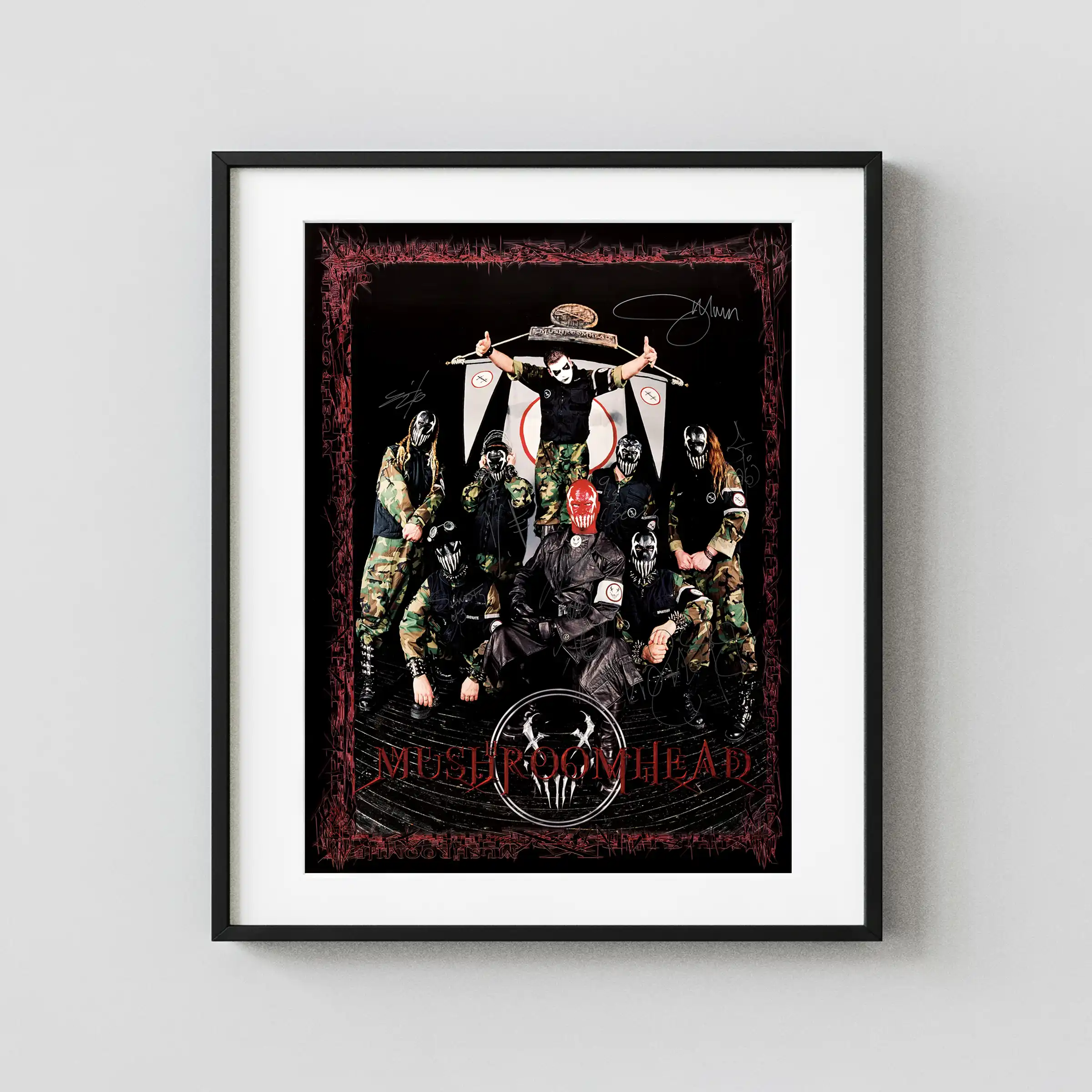 Mushroomhead Promo Poster featuring black, charcoal, and white vertical artwork.