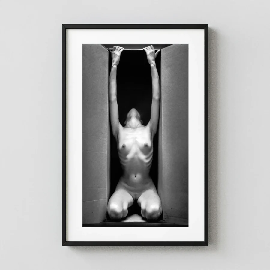 N The Box Vertical 1962 Nude displayed as a framed wall mockup