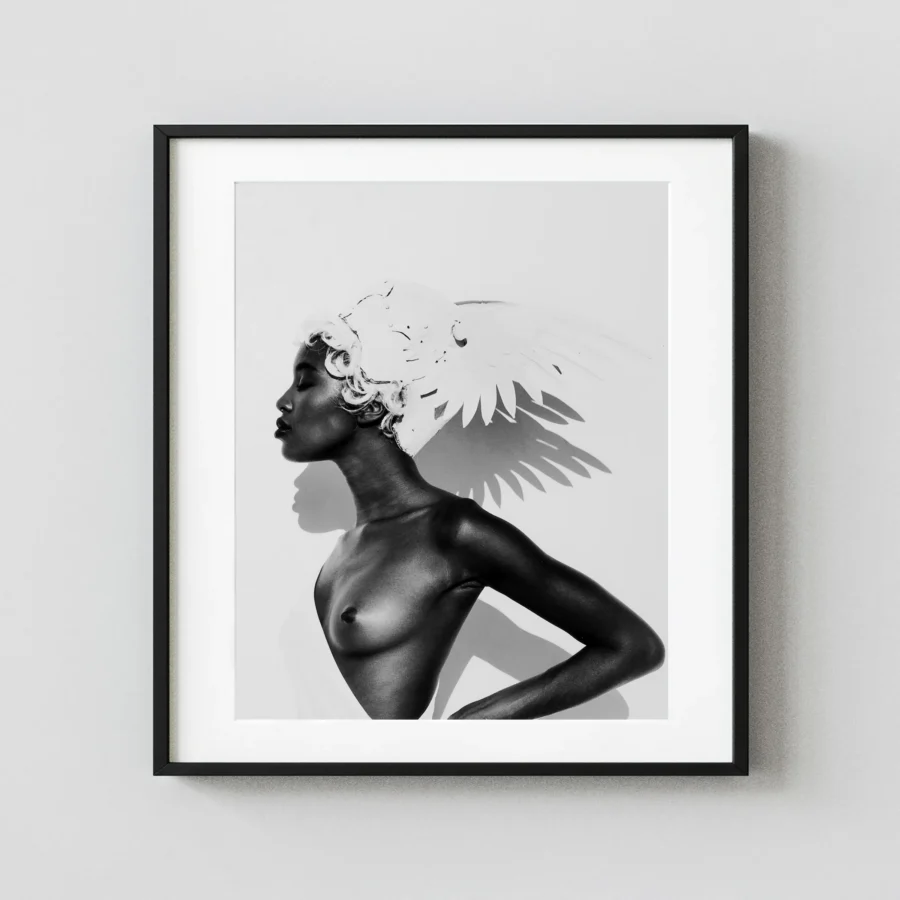 Naomi Campbell Circa 1985 Nude displayed as a framed wall mockup