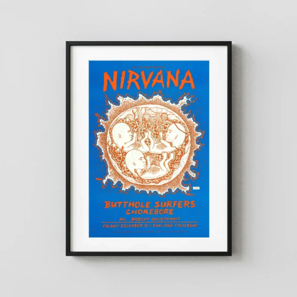 Nirvana 1993 in Utero Era Oakland, CA Concert Poster