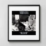 Nirvana Bleach Pressing White LP Vinyl Record Music Poster