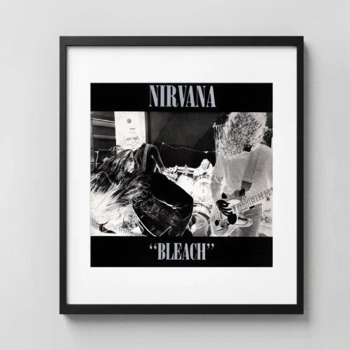 Nirvana Bleach Pressing White LP Vinyl Record Music Poster