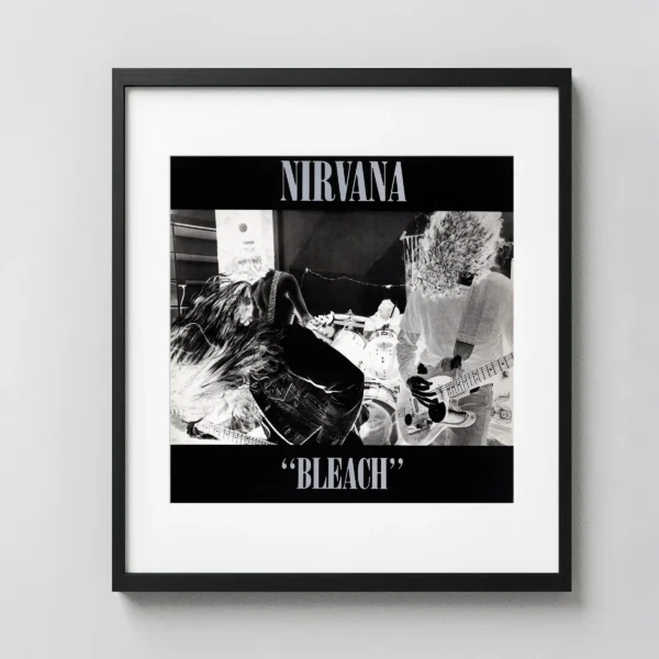 Nirvana Bleach Pressing White LP Vinyl Record Music Poster