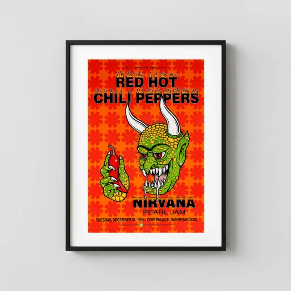 Nirvana, Pearl Jam, Red Hot Chili Peppers 1991 San Francisco Poster