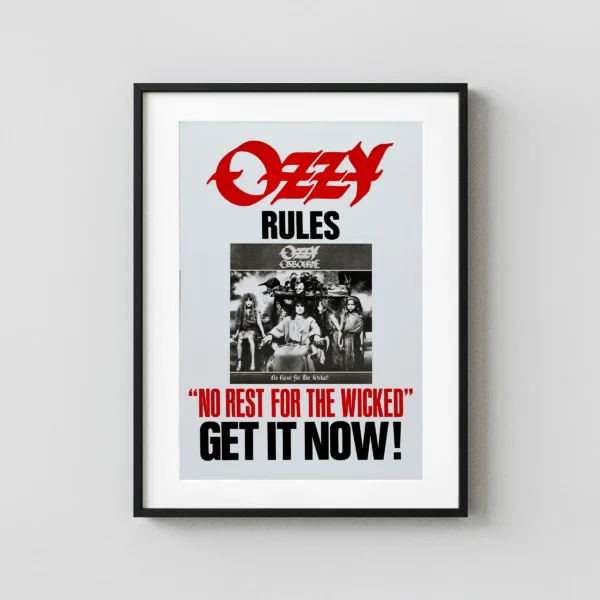 No Rest for the Wicked (Sony, 1988) Music Poster