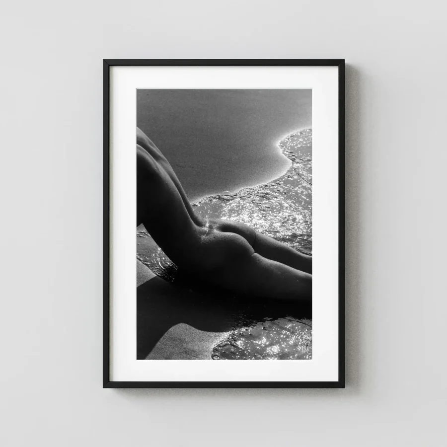 Nu De La Plage 1971 displayed as a framed wall mockup