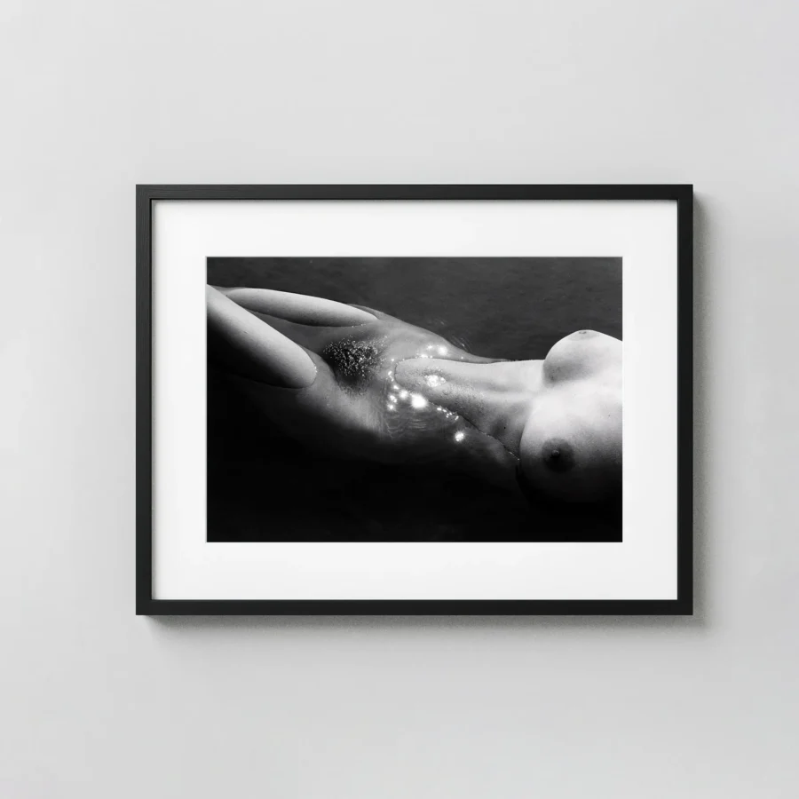 Nude in Water Highlights 1960 displayed as a framed wall mockup