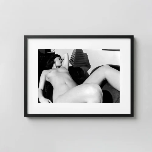 Reclining Nude with Geometric Forms 1982 Photography Print