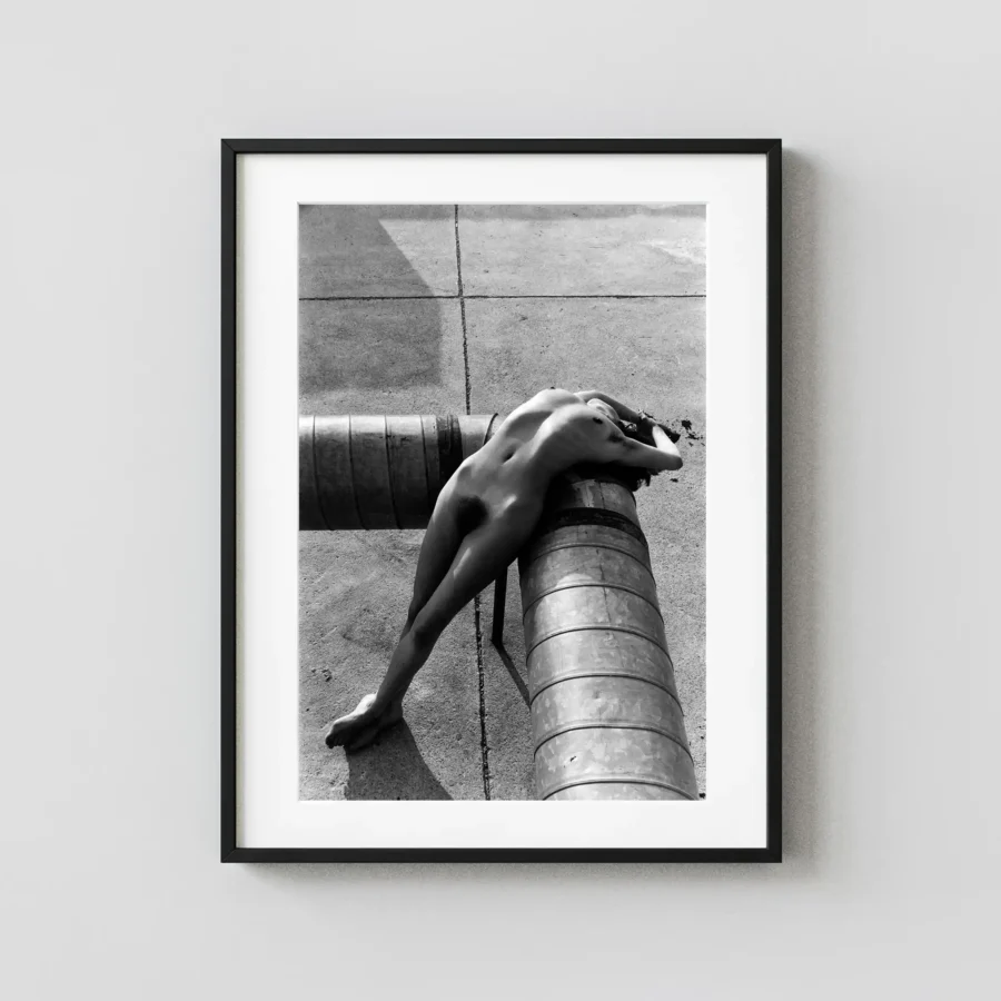 Nude A La Terrasse II Paris 1975 displayed as a framed wall mockup