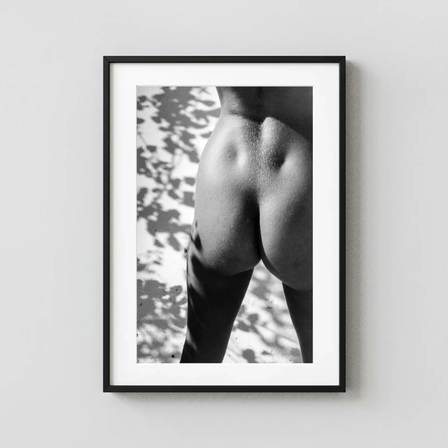 Nude At White Sands Liv 1986 displayed as a framed wall mockup