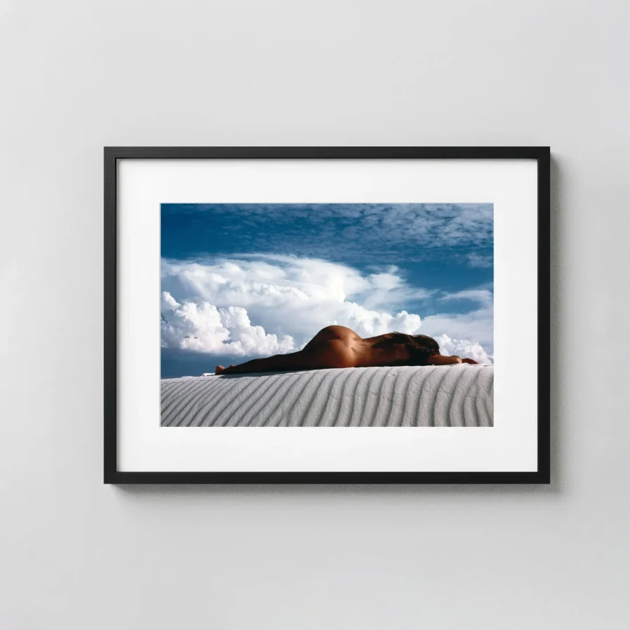 Nude At White Sands V 1986 displayed as a framed wall mockup